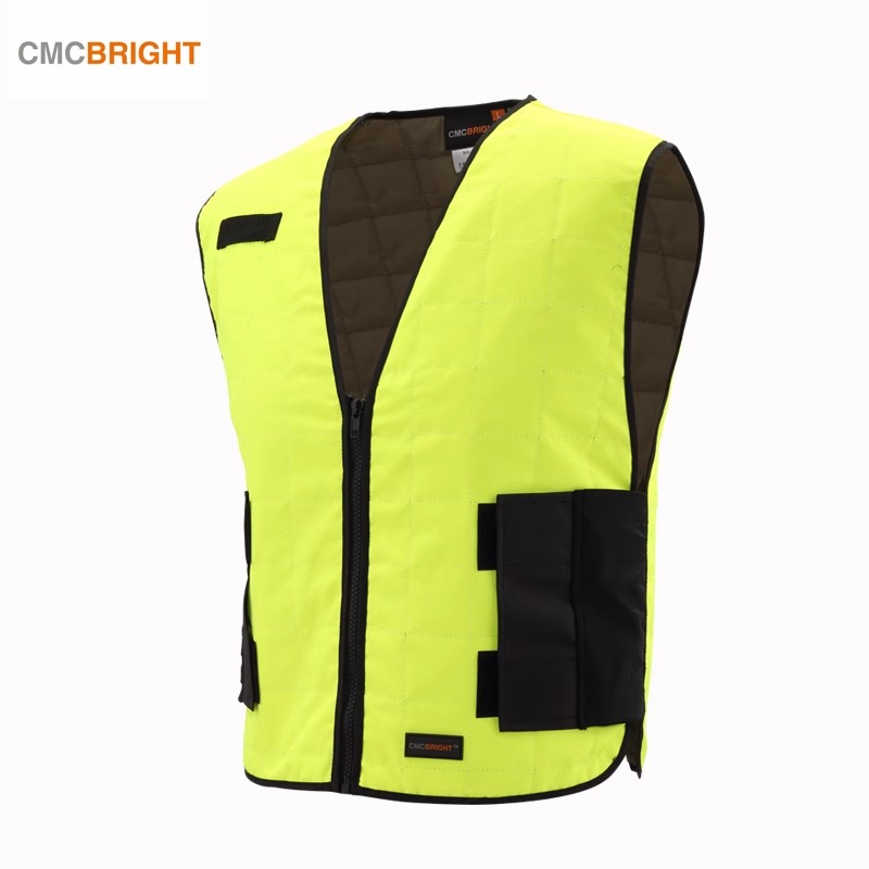 CMCBRIGHT降温马甲蒸发型反光背心300D牛津布可调节011029Y荧光黄
